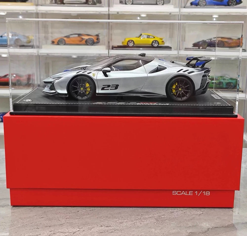 [BBR] 1:18 Ferrari 2024 SF90 XX Stradale brillant argent & noir voiture miniature Resin