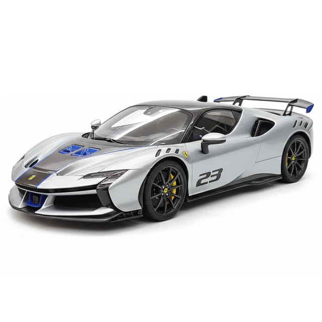 [BBR] 1:18 Ferrari 2024 SF90 XX Stradale Glossy Silver & Black Model Car Resin
