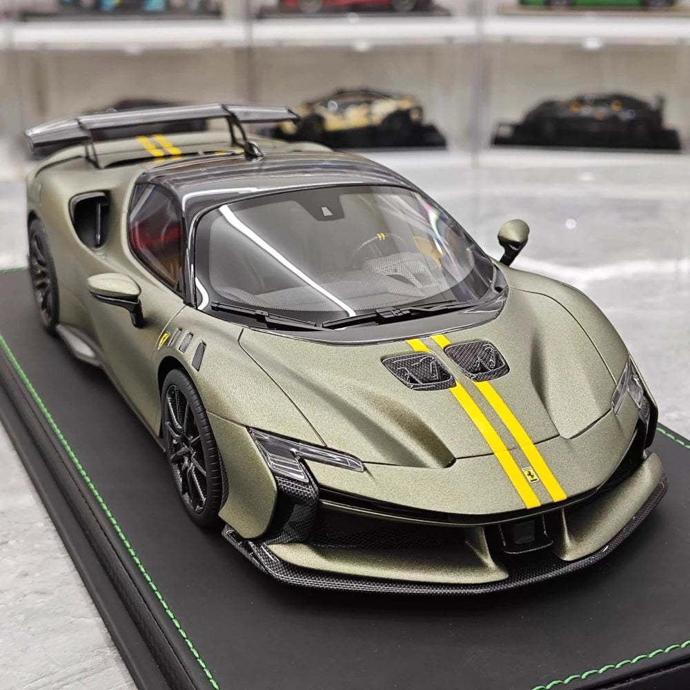 [BBR] 1:18 Ferrari 2024 SF90 XX Stradale Matte Green & Black Model Car Resin