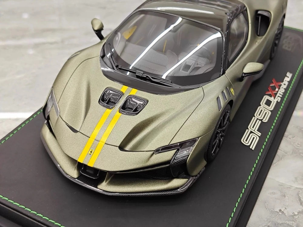 [BBR] 1:18 Ferrari 2024 SF90 XX Stradale Matte Green & Black Model Car Resin