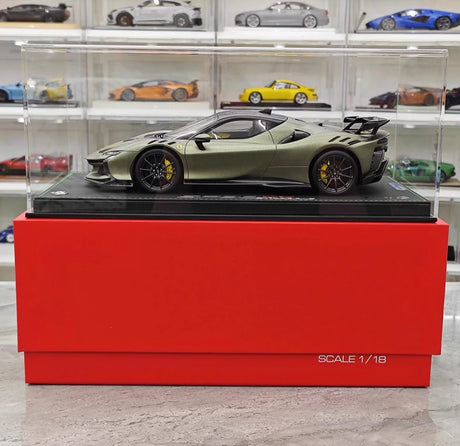 [BBR] 1:18 Ferrari 2024 SF90 XX Stradale mat groen & zwart modelauto Hars