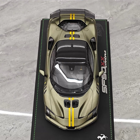 [BBR] 1:18 Ferrari 2024 SF90 XX Stradale mat groen & zwart modelauto Hars
