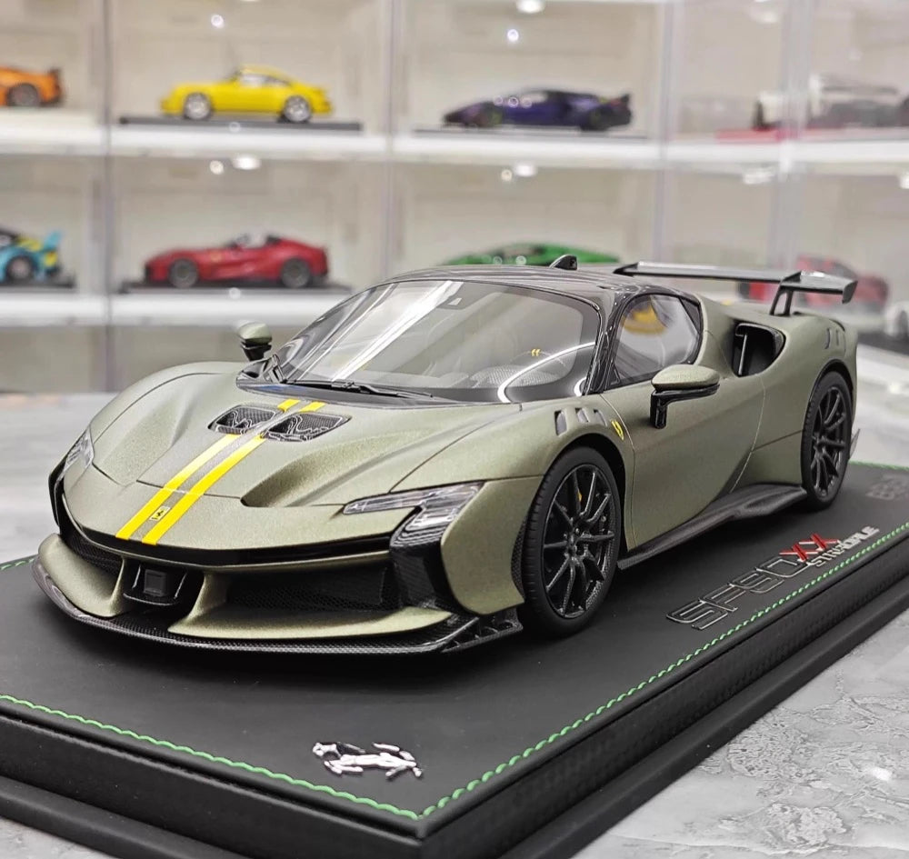 [BBR] 1:18 Ferrari 2024 SF90 XX Stradale Matte Green & Black Model Car Resin