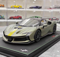 [BBR] 1:18 Ferrari 2024 SF90 XX Stradale Matte Green & Black Model Car Resin