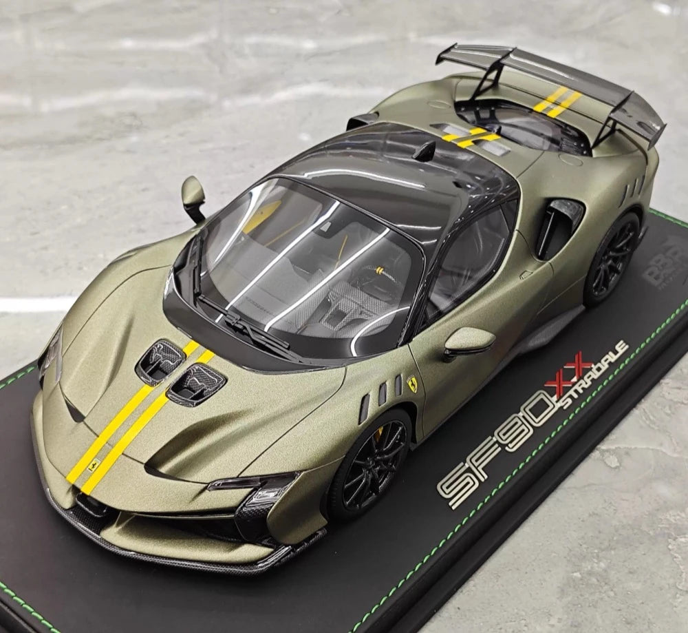 [BBR] 1:18 Ferrari 2024 SF90 XX Stradale Matte Green & Black Model Car Resin