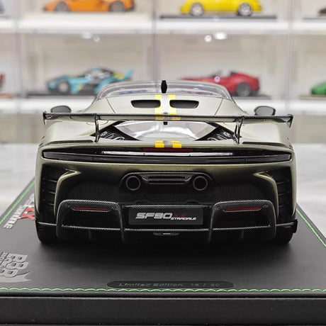 [BBR] 1:18 Ferrari 2024 SF90 XX Stradale mat groen & zwart modelauto Hars