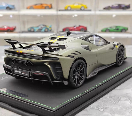 [BBR] 1:18 Ferrari 2024 SF90 XX Stradale mat groen & zwart modelauto Hars