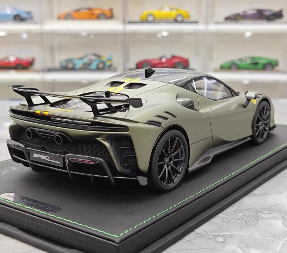 [BBR] 1:18 Ferrari 2024 SF90 XX Stradale Matte Green & Black Model Car Resin