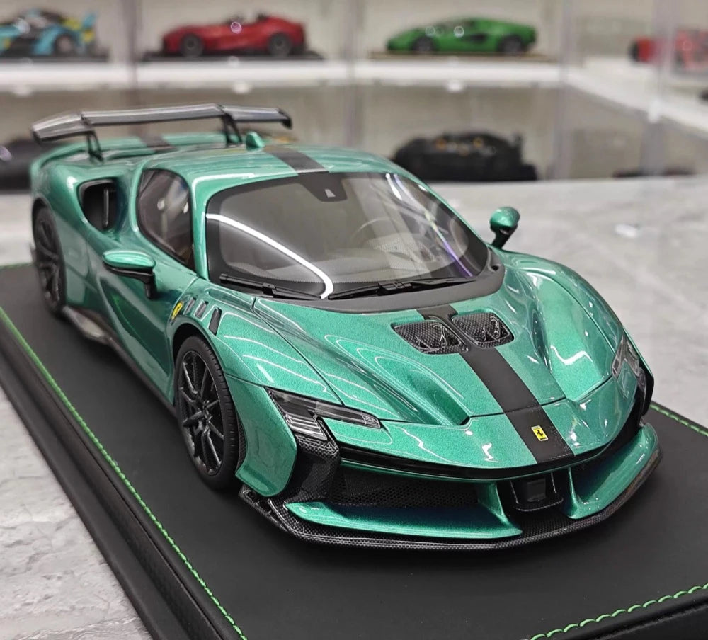 [BBR] 1:18 Ferrari 2024 SF90 XX Stradale Tiffany Blue & Black Model Car Resin
