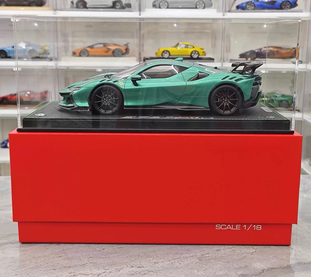 [BBR] 1:18 Ferrari 2024 SF90 XX Stradale Tiffany Blue & Black Model Car Resin