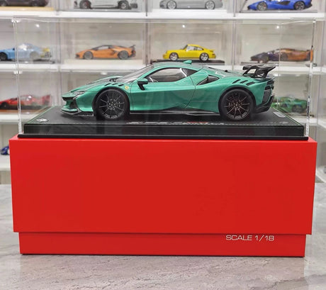 [BBR] 1:18 Ferrari 2024 SF90 XX Stradale Tiffany blauw & zwart modelauto Hars