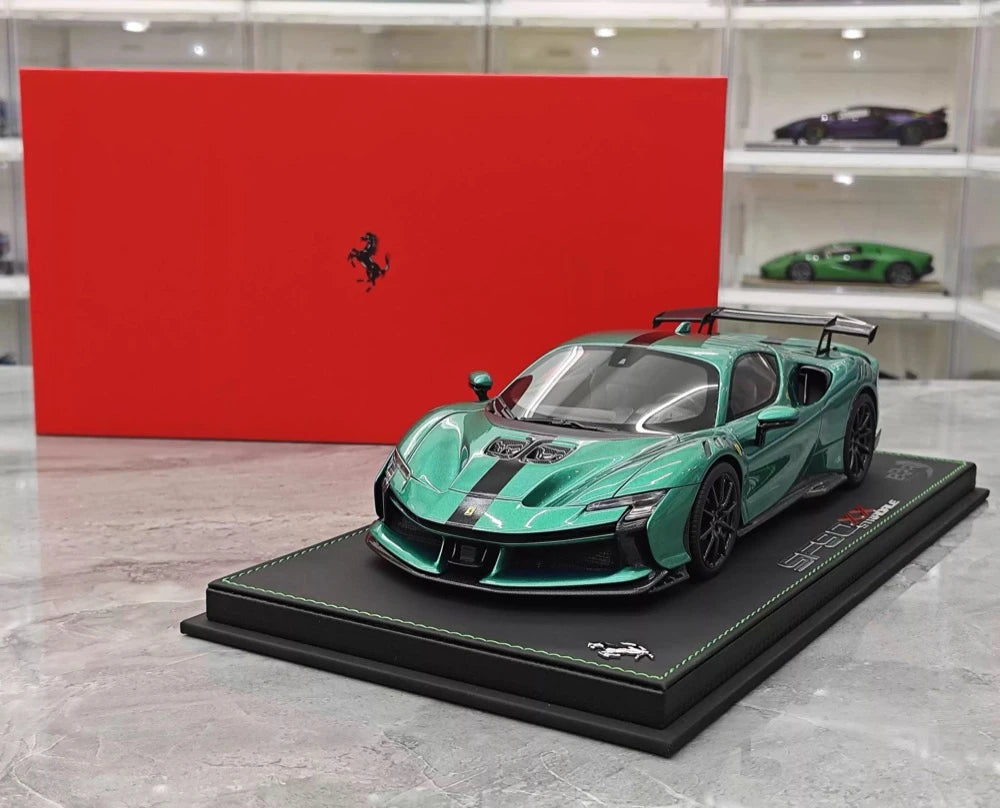 [BBR] 1:18 Ferrari 2024 SF90 XX Stradale Tiffany Blue & Black Model Car Resin