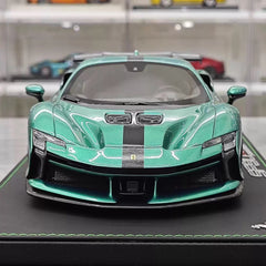 [BBR] 1:18 Ferrari 2024 SF90 XX Stradale Tiffany Blue & Black Model Car Resin