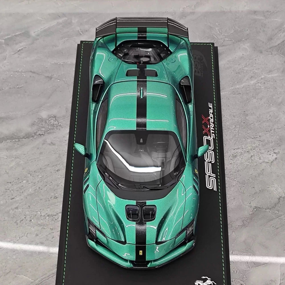 [BBR] 1:18 Ferrari 2024 SF90 XX Stradale Tiffany bleu & noir voiture miniature Resin