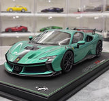 [BBR] 1:18 Ferrari 2024 SF90 XX Stradale Tiffany bleu & noir voiture miniature Resin