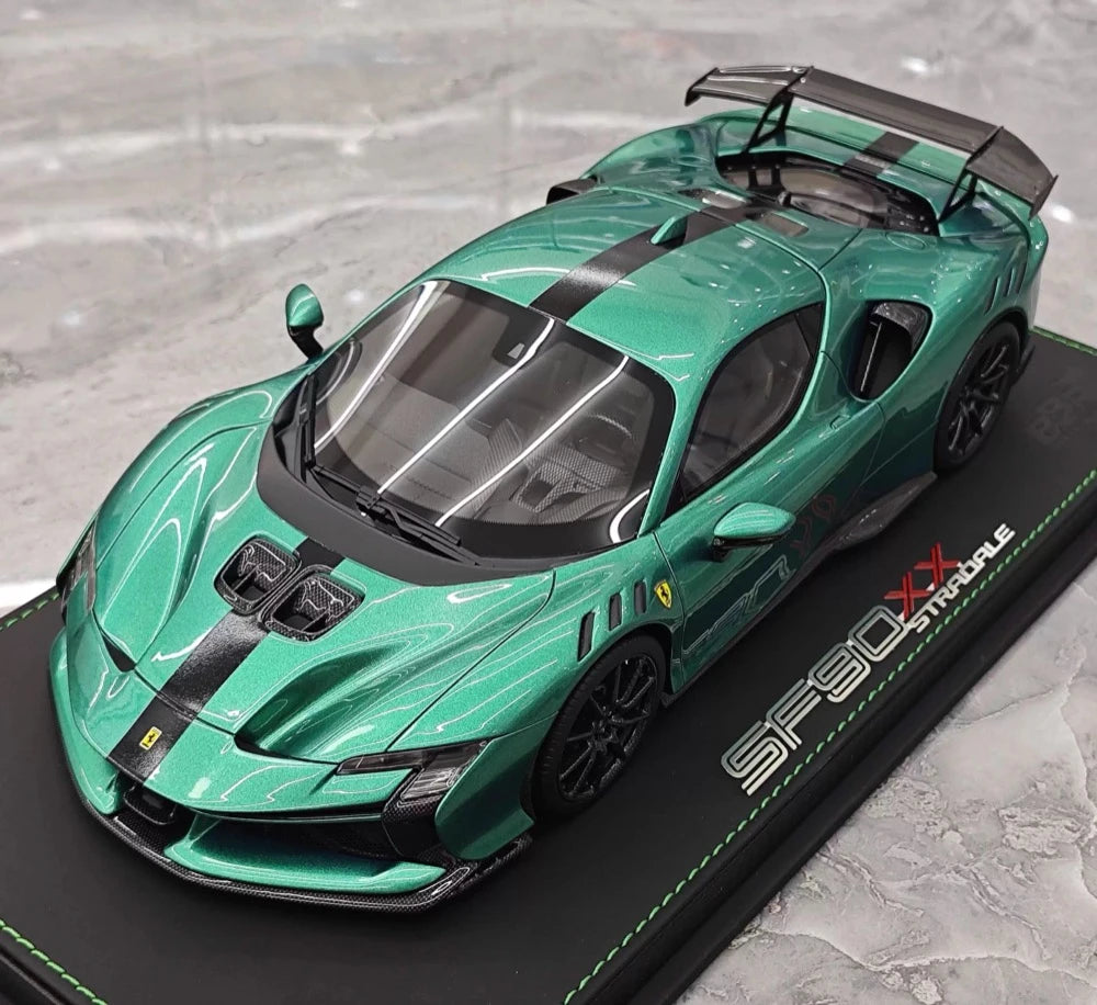[BBR] 1:18 Ferrari 2024 SF90 XX Stradale Tiffany bleu & noir voiture miniature Resin