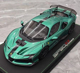 [BBR] 1:18 Ferrari 2024 SF90 XX Stradale Tiffany bleu & noir voiture miniature Resin