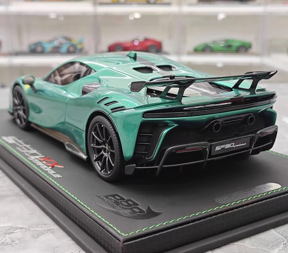 [BBR] 1:18 Ferrari 2024 SF90 XX Stradale Tiffany Blue & Black Model Car Resin