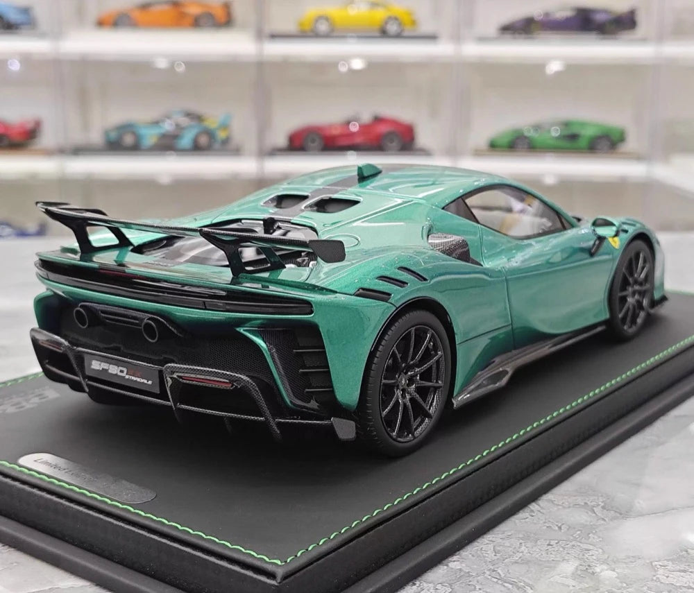 [BBR] 1:18 Ferrari 2024 SF90 XX Stradale Tiffany bleu & noir voiture miniature Resin