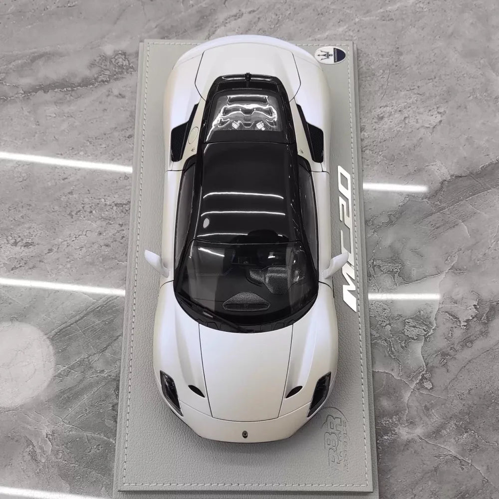 [BBR] 1:18 Maserati 2022 MC20 bianco modellino di auto Die-Cast