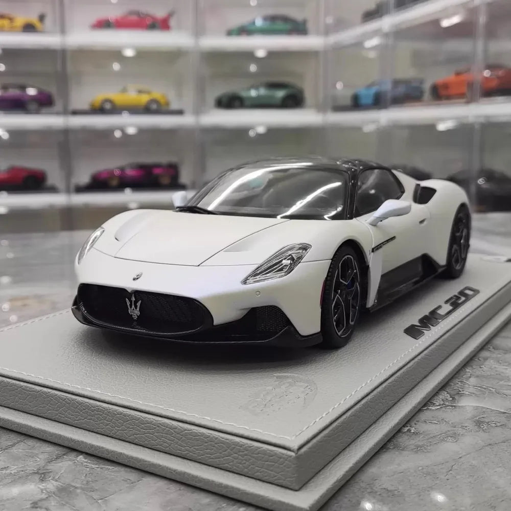 [BBR] 1:18 Maserati 2022 MC20 bianco modellino di auto Die-Cast