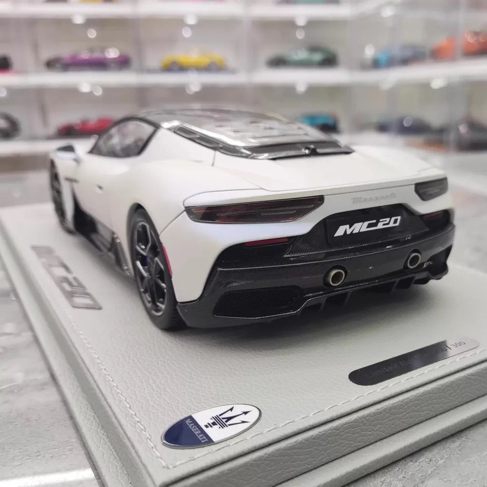 [BBR] 1:18 Maserati 2022 MC20 bianco modellino di auto Die-Cast