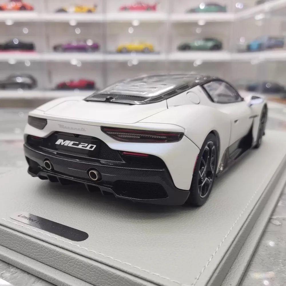 [BBR] 1:18 Maserati 2022 MC20 bianco modellino di auto Die-Cast