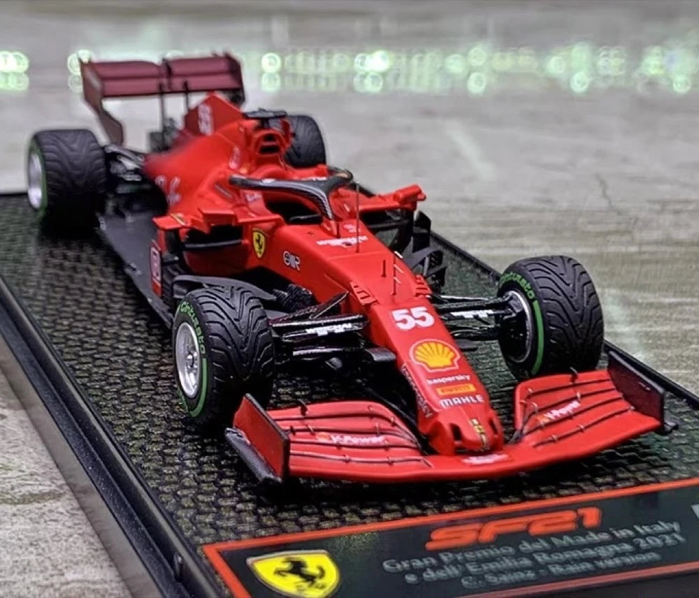 [BBR] 1:43 Ferrari 2021 SF21 Emilia Romagna GP #55 Sainz modellino di auto Die-Cast