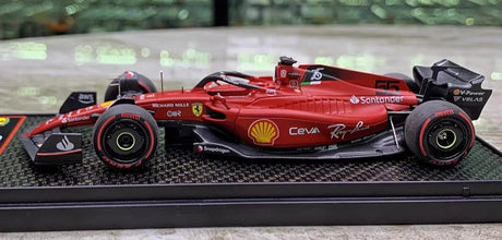 1:43 Ferrari 2022 F1-75 #55 البحرين GP كارلوس ساينز F1 نموذج سيارة من الراتنج من إنتاج BBR - عرض 3