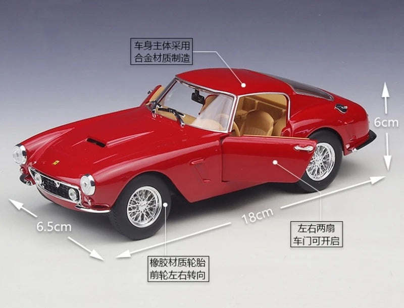 [Bburago] 1:24 Ferrari 1962 250 GT Berlinetta Passo Corto Red Model Car Die-Cast