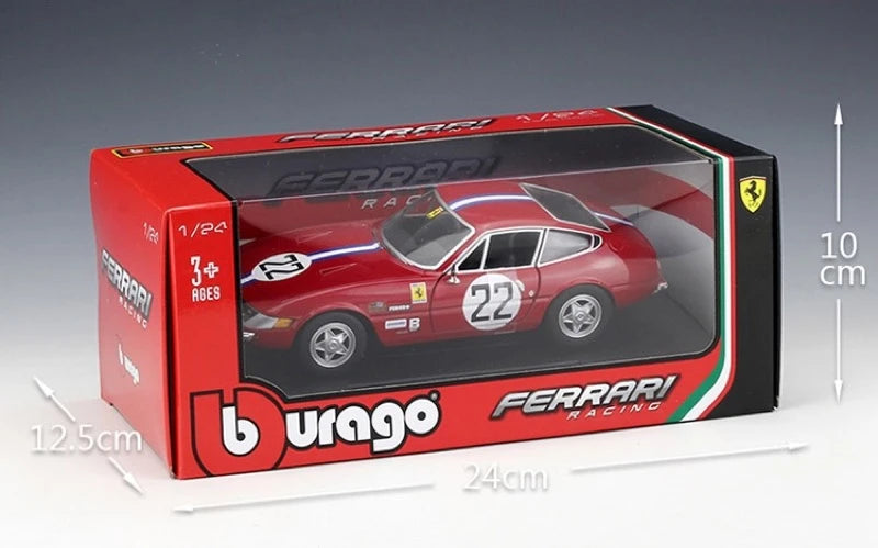 [Bburago] 1:24 Ferrari 1971 365 GTB/4 Competizione Series I Model Car Die-Cast