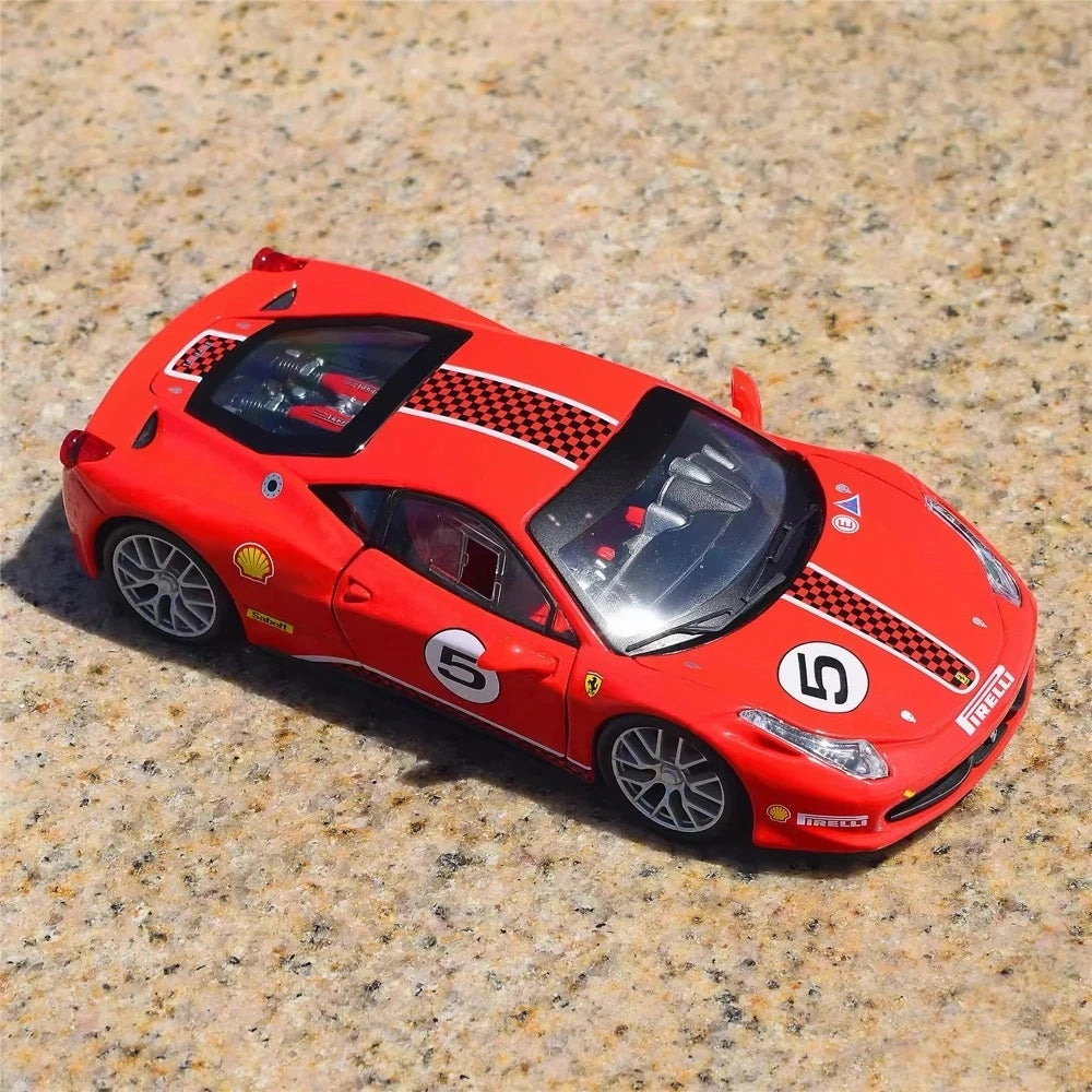 [Bburago] 1:24 Ferrari 2010 458 Challenge rouge voiture miniature Die-Cast