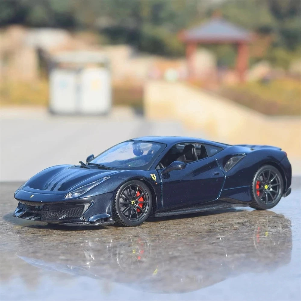 [Bburago] 1:24 Ferrari 2015 488 Pista Black Model Car Die-Cast