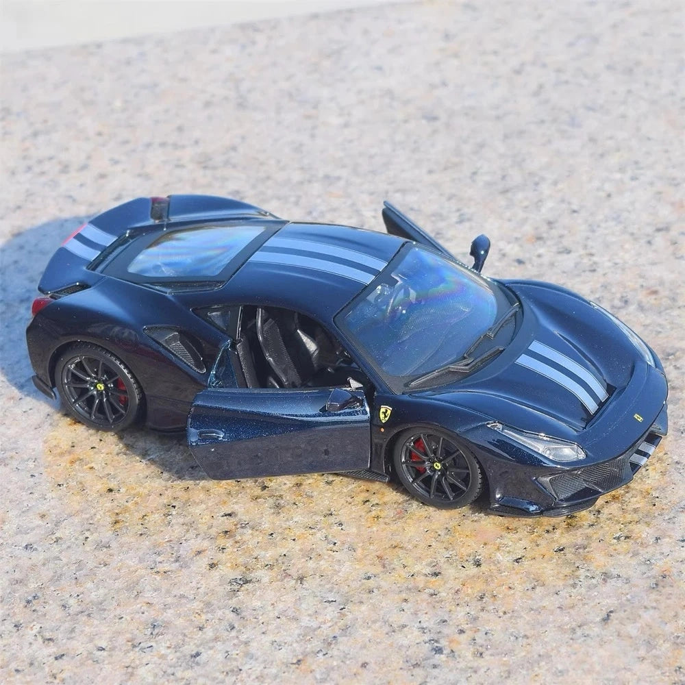 [Bburago] 1:24 Ferrari 2015 488 Pista Black Model Car Die-Cast