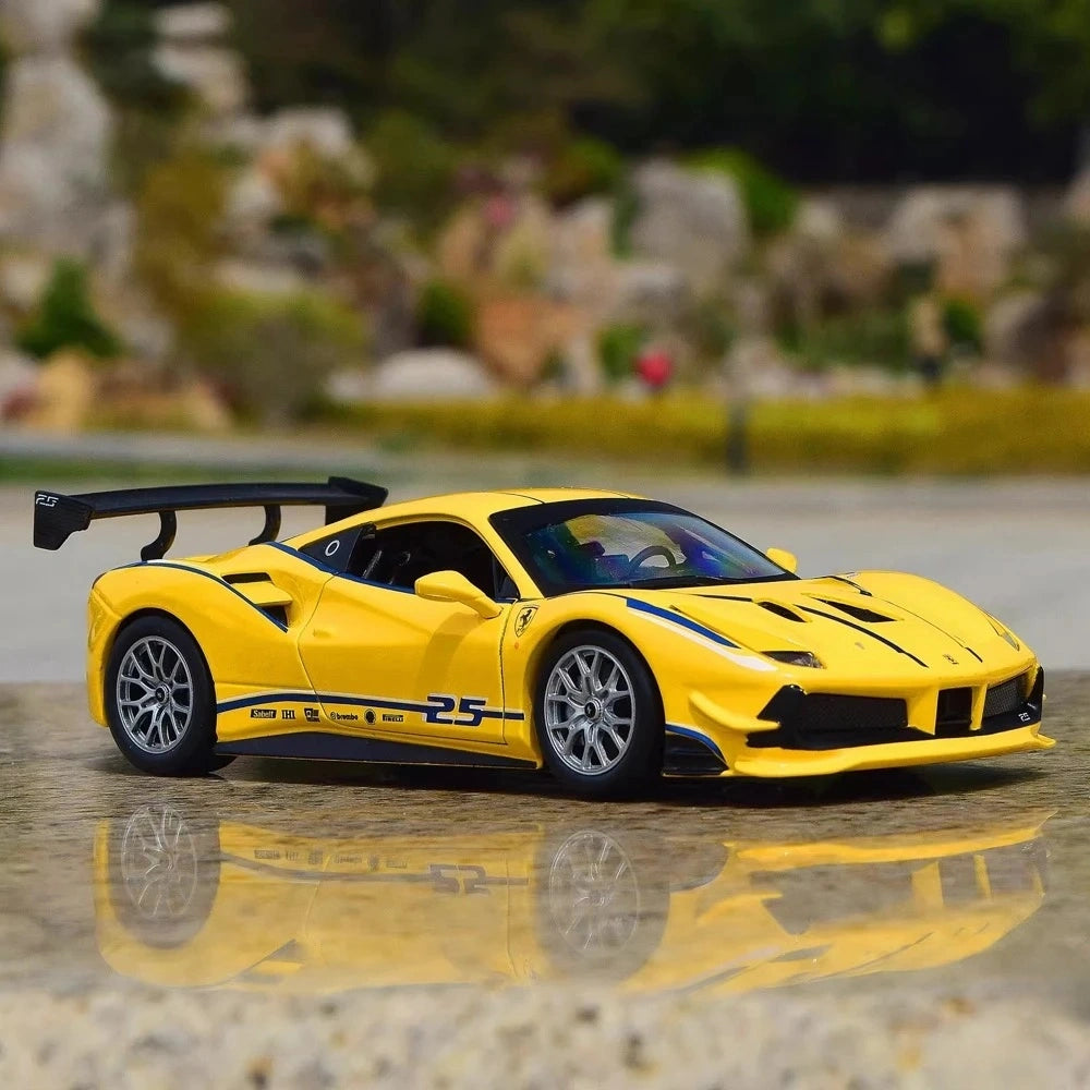 [Bburago] 1:24 Ferrari 2018 488 Challenge Yellow Model Car Die-Cast