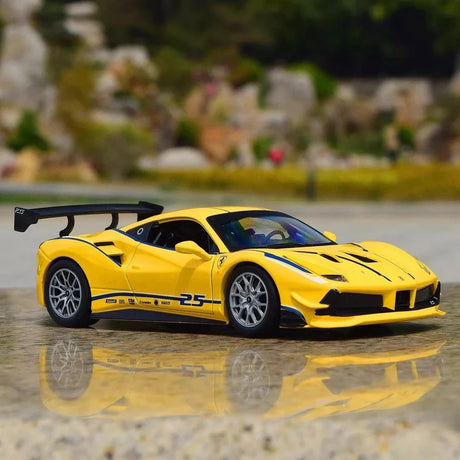 [Bburago] 1:24 Ferrari 2018 488 Challenge Yellow Model Car Die-Cast