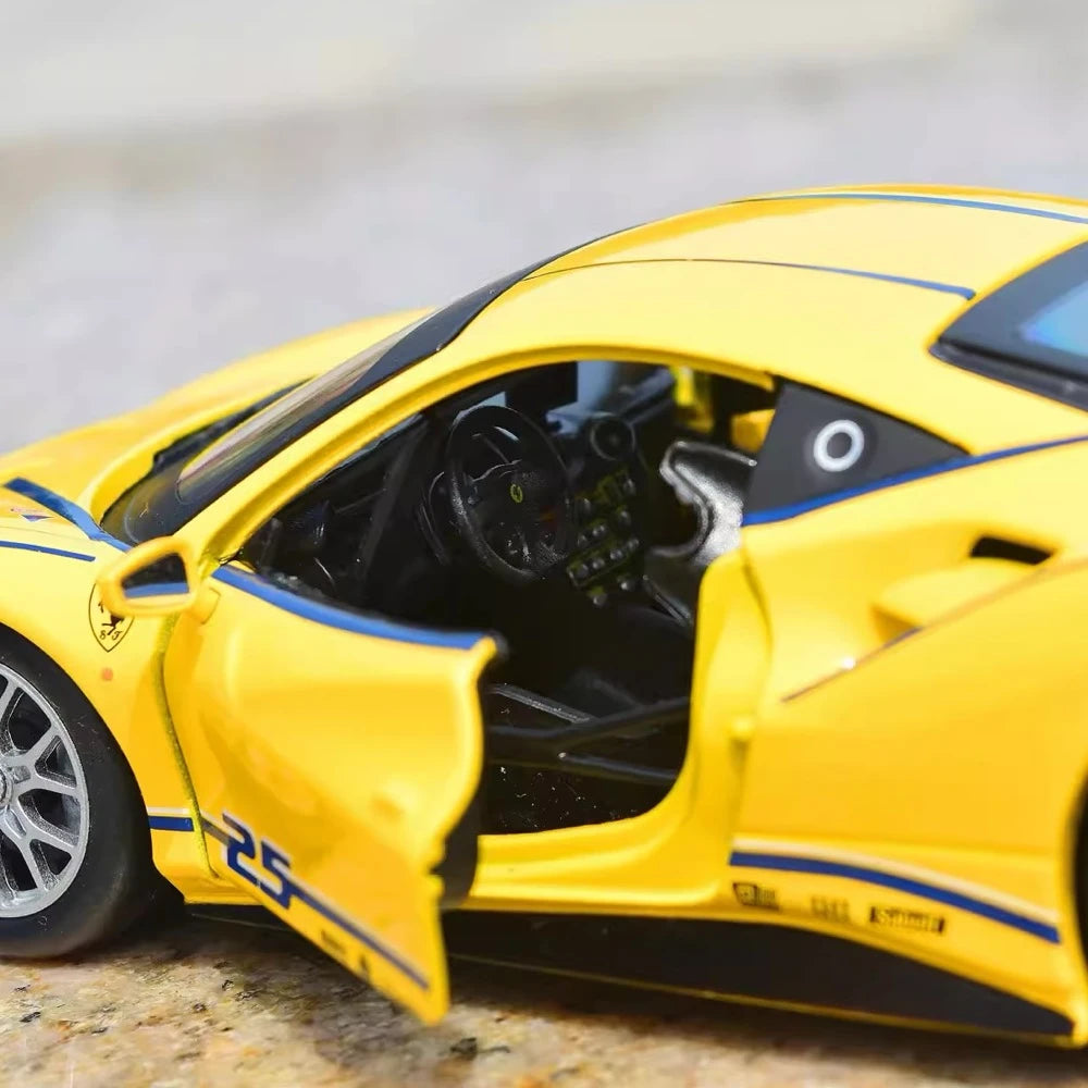 [Bburago] 1:24 Ferrari 2018 488 Challenge giallo modellino di auto Die-Cast