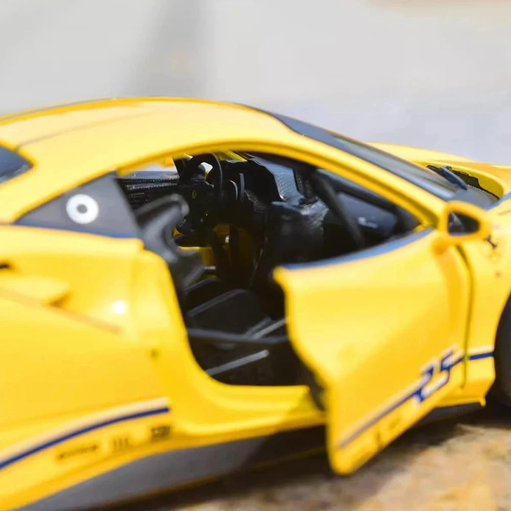 [Bburago] 1:24 Ferrari 2018 488 Challenge giallo modellino di auto Die-Cast