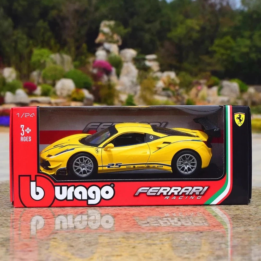 [Bburago] 1:24 Ferrari 2018 488 Challenge giallo modellino di auto Die-Cast