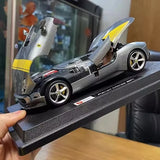 [Bburago] 1:24 Ferrari 2018 Monza SP1 Silver Model Car Die-Cast