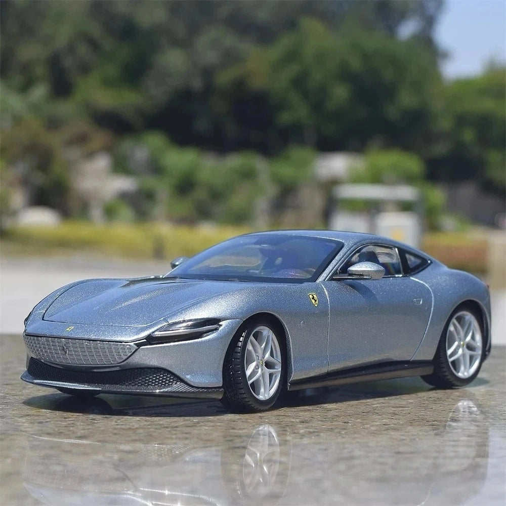 [Bburago] 1:24 Ferrari 2019 Roma Silver Model Car Die-Cast