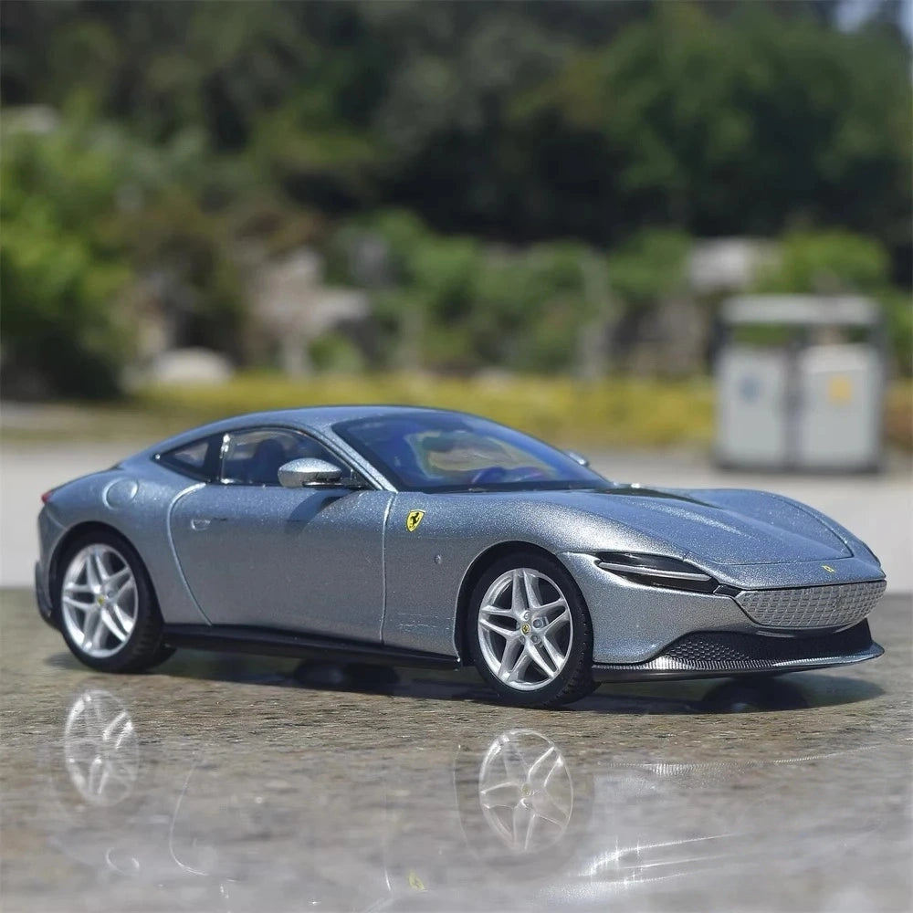 [Bburago] 1:24 Ferrari 2019 Roma Silver Model Car Die-Cast