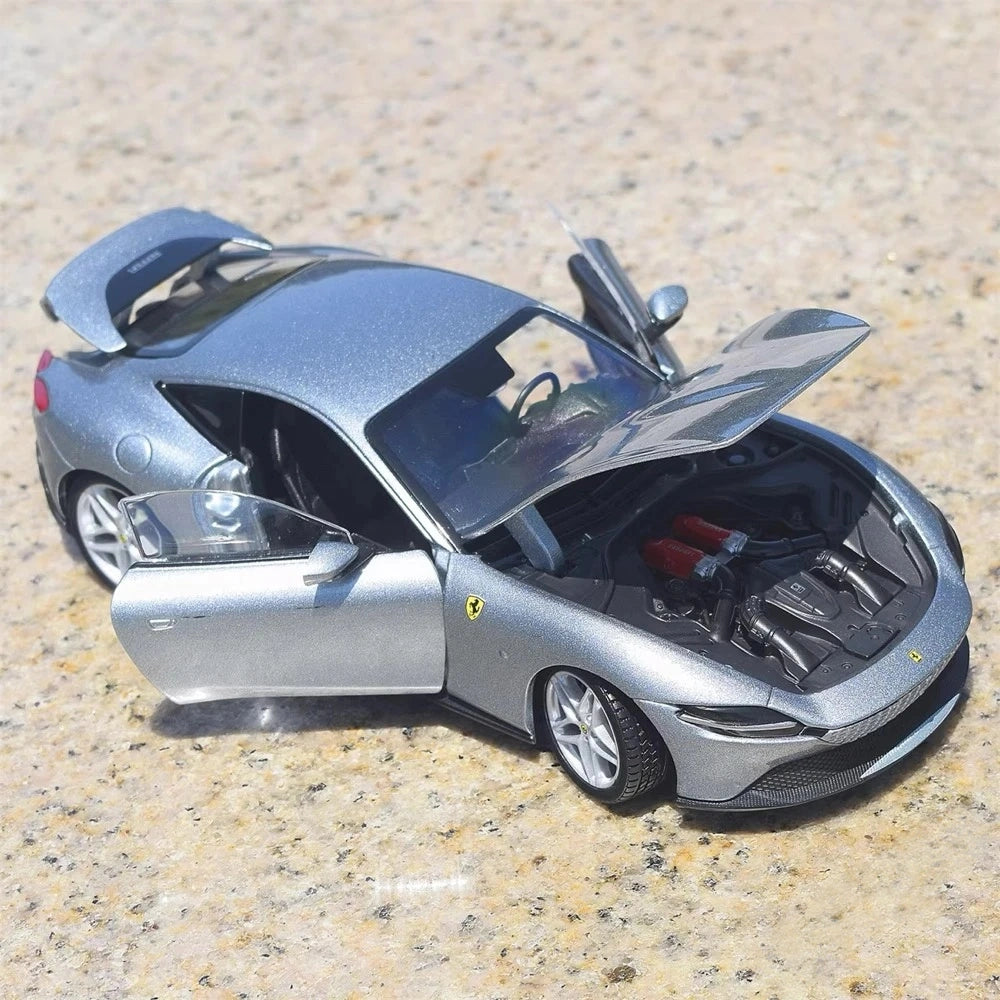 [Bburago] 1:24 Ferrari 2019 Roma Silver Model Car Die-Cast