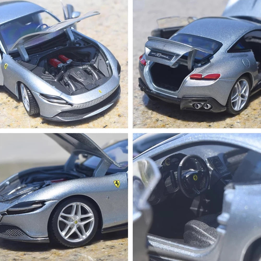 [Bburago] 1:24 Ferrari 2019 Roma Silver Model Car Die-Cast