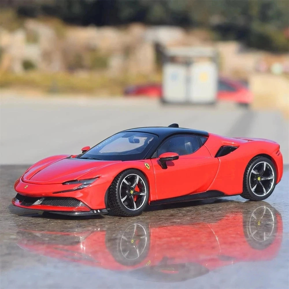 [Bburago] 1:24 Ferrari 2019 SF90 Stradale rosso modellino di auto Die-Cast