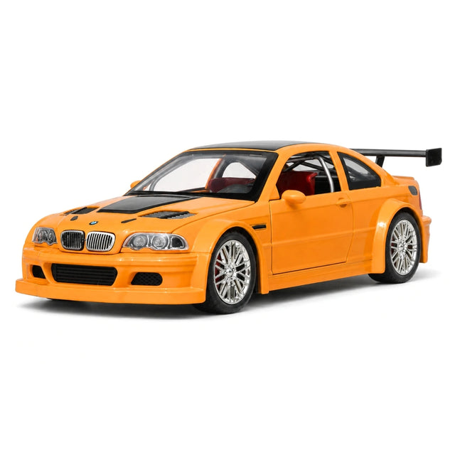 BMW 2001 M3 GTR E46 Orange 1:24 – Modello Pressofuso per Display Pressofuso