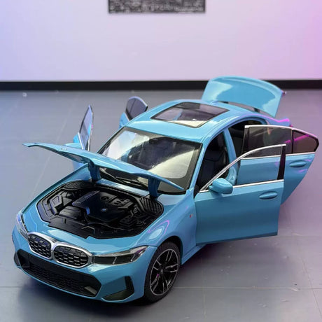 BMW 2022 325Li G28 LCI blauw 1:24 – diecast displaymodel
