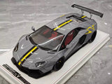 [CE] 1:18 Lamborghini 2013 Aventador LB LP700-4 Grey Yellow Stripe Model Car Resin