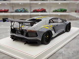 [CE] 1:18 Lamborghini 2013 Aventador LB LP700-4 Grey Yellow Stripe Model Car Resin