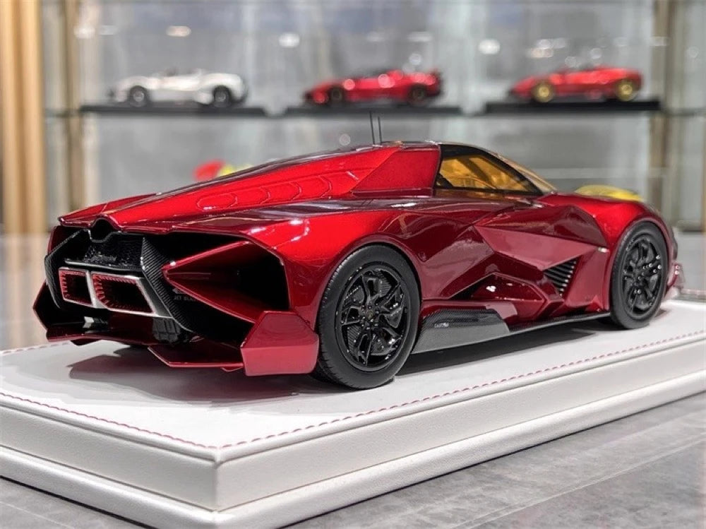 [CE] 1:18 Lamborghini 2013 Egoista Stripe glanzend rood modelauto Hars